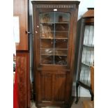 OLD CHARM DISPLAY CABINET WITH GLAZED LEAD DOOR