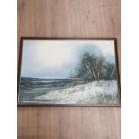 FRAMED OIL ON BOARD OCEAN SCENE SIGNED GOWER