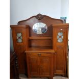 ARTS AND CRAFTS SIDE BY SIDE MIRROR BUFFET BACK SIDEBOARD