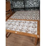 2 TILED TOPPED RECTANGULAR COFFEE TABLES ONE WITH DELFT MANGANESE TILES