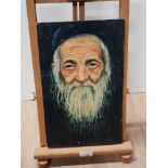 OIL ON BOARD OF A JEWISH RABBI SIGNED JUAN GREGORY