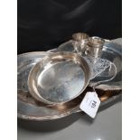 6 PIERRE SILVER PLATED ITEMS TWIN HANDLED BOWL AND PLATES ETC