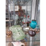 ASSORTED STUDIO POTTERY INC FACE MASK SMALL VASES TREMAR POTTERY LION AND MARIE WHITBY FIGURE GROUP