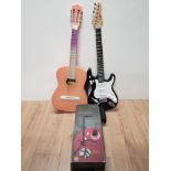 GEAR4MUSIC ELECTRIC GUITAR TOGETHER WITH ACOUSTIC BURSWOOD AND GUITAR STAND