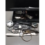 BOX OF MISCELLANEOUS WRISTWATCHS AND SPORTS WATCHES
