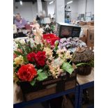 A LOT OF ARTIFICIAL FLOWERS