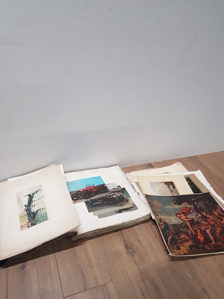 AN OLD PHOTO ALBUM TOGETHER WITH ASSORTED PAINTINGS