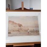 FRAMED WATERCOLOUR OF WHITBY BEACH SIGNED E R BOOTH 1893
