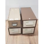 SET OF 3 INDUSTRIAL METAL FILING DRAWERS TOGETHER WITH 1 OTHER