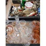 2 BOXES OF MISCELLANEOUS INC COMPANION SET ASSORTED GLASS WARE ETC