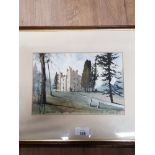 FRAMED WATERCOLOUR OF LANGLEY CASTLE SIGNED BY PETER TAYLOR
