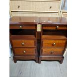 PAIR OF REPRODUCTION 2 DRAWER BEDSIDE CHESTS