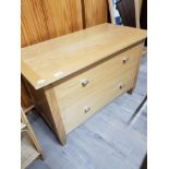 LIGHT OAK 2 DRAWER ENTERTAINMENT UNIT