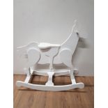 MODERN PAINTED WHITE ROCKING HORSE