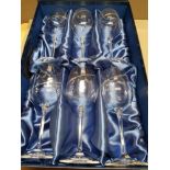 SET OF 6 BALMORAL DIAMANTE SILHOUETTE SOLO WINE GLASSES IN ORIGINAL BOX