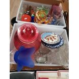 2 BOXES OF MISCELLANEOUS GLASS ETC