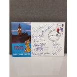 1966 WORLD CUP WINNERS FIRST DAY COVER SIGNED BY 9 OF THE WINNING TEAM