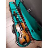AUBERT VIOLIN IN ORIGINAL CASE WITH TWO BOWS