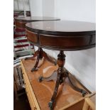 PAIR OF MAHOGANY PEDESTAL DRUM TABLES