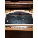 MARBLE FRAMED BEVELLED EDGED OVERMANTLE MIRROR