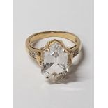 9CT GOLD CZ RING SIZE K 4.3G