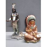 2 NATIVE AMERICAN FIGURED ORNAMENTS INCLUDES A WARRIOR FROM THE LEONARDO COLLECTION