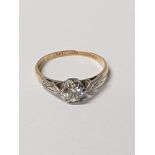 18CT GOLD DIAMOND SOLITAIRE RING .5CT SIZE L 1.5G