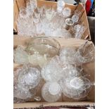 2 BOXES OF MISCELLANEOUS CUT CRYSTAL GLASS