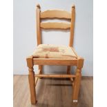 A SET OF 4 MODERN BEECH FRAMED DINING CHAIRS