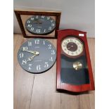 REPRODUCTION SEIKO WALL CLOCK AND JONES WALL CLOCK ALSO INCLUDES SMALL FRAMED MIRROR
