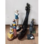 6 LADY FIGURES INCLUDES SOUTH AFRICAN LADIES AND NATIVE AMERICAN BOAT PLUS ONE FROM THE LEONARDO