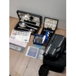 MIXED LOT OF CASED SPOONS AND ROYAL MINT PRINCESS DIANA STAMPS ALSO INCLUDES HITACHI CAMCORDER ETC