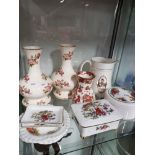 MISCELLANEOUS PORCELAIN PIECES MASONS VASE ETC