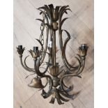 METAL FRAMED 5 WAY PETAL BURST CHANDELIER