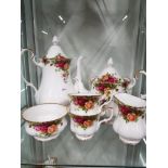 60 PIECES OF ROYAL ALBERT OLD COUNTRY ROSES TEA WARE PLUS TELEPHONE AND CLOCK