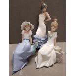 3 NAO BY LLADRO LADY FIGURES