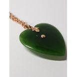 9CT GOLD JADE PENDANT AND CHAIN 17.8G