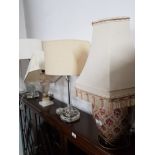 2 MODERN DECORATIVE PERSPEX BASED TABLE LAMPS PLUS 2 OTHERS