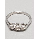 WHITE GOLD TRILOGY DIAMOND RING SIZE L 3G GROSS WEIGHT