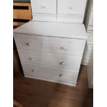 2 SETS WHITE 3 DRAW DRAWERS