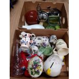 2 BOXES CONTAINING MISCELLANEOUS INC COLLECTORS PLATES FIGURES ETC