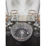 EDINBURGH CRYSTAL BOWL AND MISCELLANEOUS DRINKING GLASSES