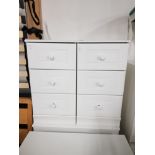 PAIR WHITE BEDSIDE DRAWERS