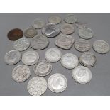 TUB OF ENGLISH SIX PENCES SOME SILVER