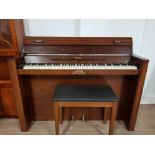 OVER STRUNG EAVESTAFF MINI PIANO AND PIANO STOOL