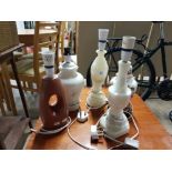 5 ASSORTED LAMPS INC MARBLE EFFECT ETC