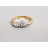 18CT GOLD DIAMOND CLUSTER RING 2.4G SIZE K1/2