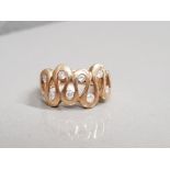 9CT GOLD ORNATE DIAMOND RING 4.9G SIZE L