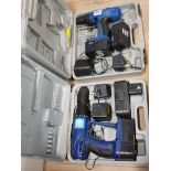 CHALLENGE 21.6V POWER DRILL AND PROMAX 12V POWER DRILL BOTH IN ORIGINAL CASES WITH CHARGERS