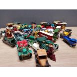 A LARGE LOT OF VINTAGE LESNEY DIECAST VEHICLES WITH Descriptive cards